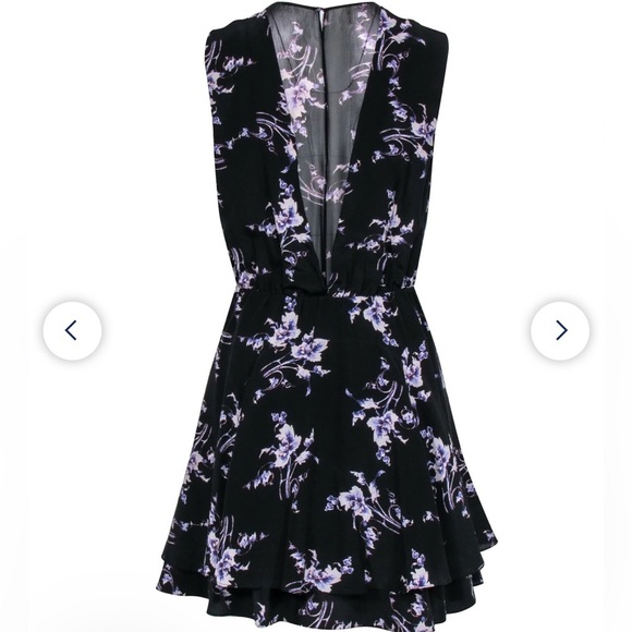 Rebecca Taylor 100% Silk Floral Black Dress - Picture 1 of 11